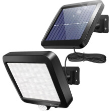 Solarverlichting voor buiten, 56 LED's, met bewegingssensor en 5 meter kabel.