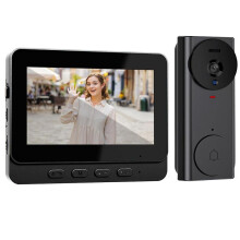 Türklingel mit Kamera, wasserdichte 1080P-Videotürklingel, kabellose Türklingel mit 4,3-Zoll-IPS-Bildschirm und Kamera, 170-WLAN-Türk
