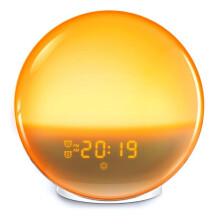 Sonnenaufgangswecker mit Licht und Radio, 2 Weckzeiten, 7 Naturgeräuschen, FM-Radio, Schlummerfunktion, geeignet für Erwachsene und Kin