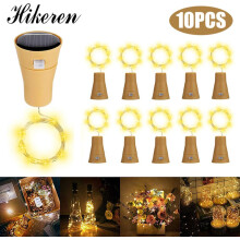 Dopwii 10-pakning LED solcelledrevne vinflaskelys, lyslenke, 1 meter 10 lys korkformet lys for flaske DIY/bryllup/festivaler