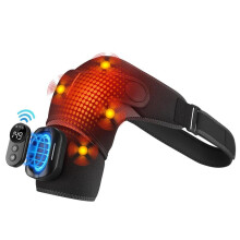 Draadloze schouderverwarming met 5 warmtestanden en 5 vibratiestanden, schoudermassageapparaat, verlicht pijn, ideaal cadeau voor manne