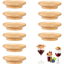 10 couvercles en bambou pour verres à vin, couvercles en verre et supports à charcuterie, accessoires de fête pour apéritifs, desserts,