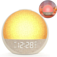 Despertador com luz do dia, despertador com simulação do nascer do sol para um despertar suave, despertador luminoso com 7 tons de alar