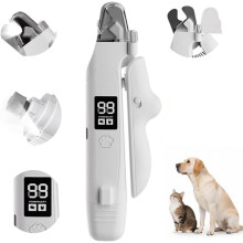 2-in-1 LED-nagelschaar voor honden en katten, nagelslijper, digitaal display, antislip & stil, spatbescherming