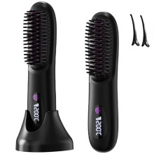 Escova modeladora sem fio para cabelos curtos, escova alisadora portátil recarregável, ideal para viagens, suave para os cabelos e durá