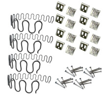 Set van 4 vervangende bankveren, 50 cm, met 8 S-haken – Sterke golfveer reparatieset voor gestoffeerde meubels en zitframes