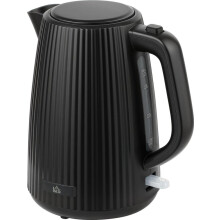 Chaleira elétrica, 1,7L, função de fervura rápida, 2200W, com filtro anticalcário removível, desligamento automático, preta