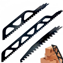 3-delt HCS bajonettsagbladsett, hardmetalltenner, for porebetong, murstein, fibersement, 200/260/460 mm, universalgrensesnitt