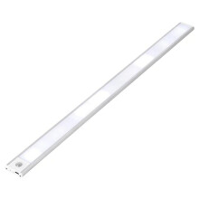 Ściemnialna lampa LED podszafkowa do kuchni – oświetlenie szafek 60 cm z czujnikiem ruchu, akumulatorowa, 3 tryby kolorów, mocowanie