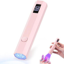 Mini lâmpada recarregável para unhas – Secador de gel UV LED com visor LCD e 2 modos de tempo.