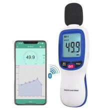 Tragbares Bluetooth-Schallpegelmessgerät 30–130 dBA, Lärmmesser mit App-Aufzeichnung, ideal für Messungen zu Hause oder am Arbeitsplat