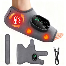 Draadloze verwarmde voetmassager, 3 vibratiestanden, 6 warmtestanden 45–70 C, 3000 mAh, voet- en enkelmassage