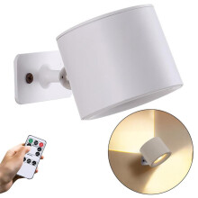 Kabellose magnetische Wandleuchte mit Fernbedienung, wiederaufladbare LED-Leseleuchte, doppelseitiges Licht, 360 drehbar, 3 Farbtempe