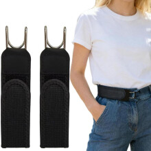 Set mit 2 Gürteln ohne Schnalle, elastisch mit Metallhaken, für Damen und Herren, geeignet für Jeans, Arbeit und Freizeit.