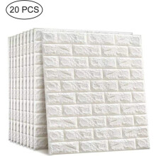 20 Stück 3D-Wandaufkleber, Wandpaneele, selbstklebende Tapete, 35 cm x 38,5 cm x 5 mm, wasserfeste Tapete, Steinoptik, modern für Badez