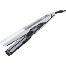 2-in-1 keramische stoomstijltang, temperatuur 100–230C, LCD-scherm, stijltang en krultang, instelbare temperatuur, wit