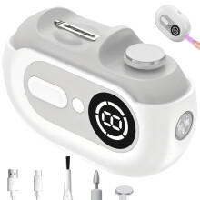 Coupe-ongles électrique 4 en 1 pour seniors et enfants, couvercle magnétique, système de récupération des poussières d'ongles, 2 vitess