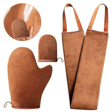 Ensemble de 3 gants autobronzants avec applicateur dorsal, pour une application sans traces de lotion, d'huile et de mousse, lavables e