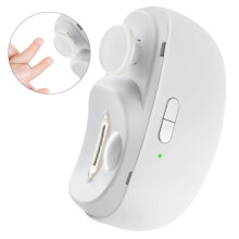 Coupe-ongles et polisseuse électrique 2 en 1, silencieux, avec lumière et bac de récupération intégré, idéal pour la maison et les voya