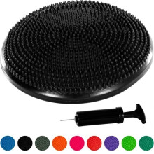 MOVIT Aufblasbares Balance- und Sitzkissen – Schwarz – Für Yoga und Fitness – PVC