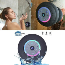 Tragbarer kabelloser Bluetooth-Lautsprecher, wasserdichter Bluetooth-Duschlautsprecher, Freisprecheinrichtung fürs Auto – Schwarz