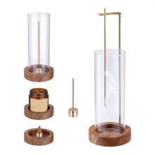 Räucherstäbchenhalter, Räuchergefäß, fliegendes Räuchergefäß mit Glas, rutschfester Holzablage und Räucherstäbchenhalter