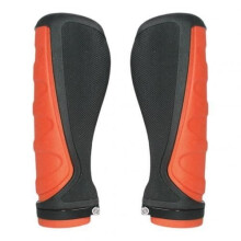 Fahrradzubehör, 1 Paar ergonomische, komfortable, ultraleichte und rutschfeste Lenkergriffe aus Gummi – Orange/Schwarz