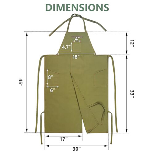 (Black) Canvas Split-Leg Apron Hairdressing Work - Long Leg Design Kit 2