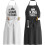 (Black KING) Polyester Adjustable Neck Letter Apron, Holiday Gift Kitchen Apron Set Home 2
