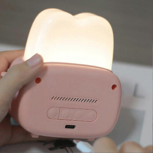(Yellow) Cute Timer Clock Toaster Lamp USB Charging Bedside Night Light LED Digital Table Clock Alarm 2
