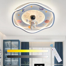 Plafonnier LED encastré bleu à intensité variable sur le thème des astronautes, avec télécommande, pour chambre de bébé/enfant