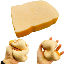 Paahtoleipä Squishy Stressilelu pehmeällä puristuspinnalla, kestävä materiaali, lapsille ja aikuisille, ihanteellinen stressin lievityk