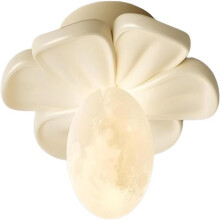 Suspension LED moderne en résine colorée en forme de fleur, encastrée au plafond, pour chambre d'enfant, salon, couloir, blanc cassé