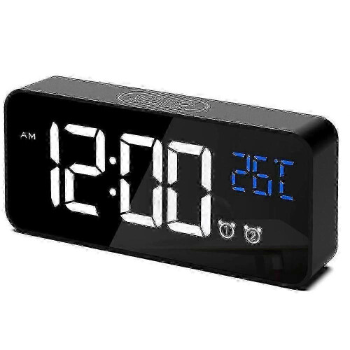 (Black) Electric Alarm Clock with Big Display for Bedroom, Dimmable Brightness 1