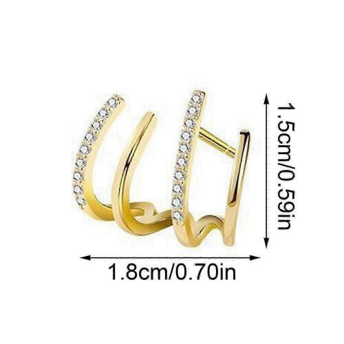 (Blue) Crystal Claw Stud Earrings for Women Silver Needle Piercing 1 Pair 1