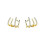 (Blue) Crystal Claw Stud Earrings for Women Silver Needle Piercing 1 Pair 5