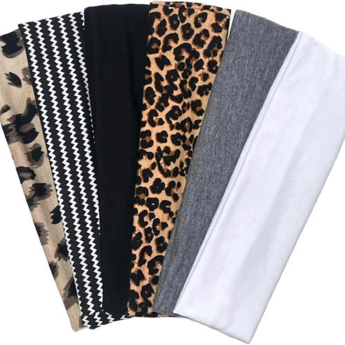 (Wavy pattern) Leopardprint yogapannebånd for kvinner, elastisk svettebånd for løping, absorberende hårtilbehør 2