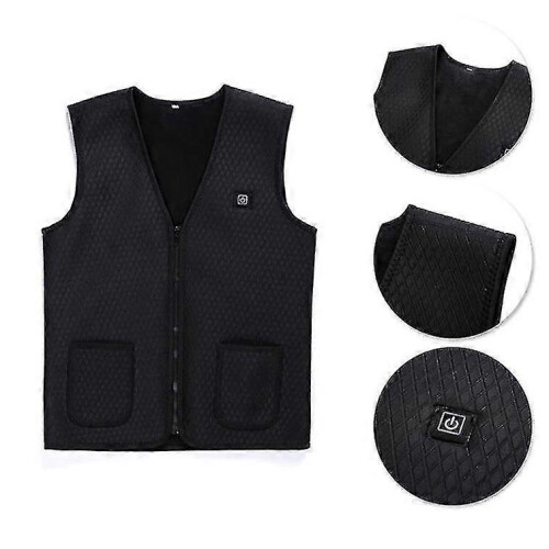 (L) Electric Heating Vest Jacket Lightweight Usb Charging-shry 2