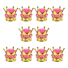 10Pcs Pink Plastic Rhinestone Valve Caps for Car Bike Motorcycle Tires