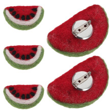 5Pcs Wool Felt Watermelon Brooch Pin Cute Cartoon Fruit Lapel Badge
