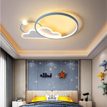 Plafonnier LED 3D nuage créatif, design dessin animé, 38 W, intensité réglable, télécommande, bleu, 3 couleurs, pour chambre d'enfant ou salon