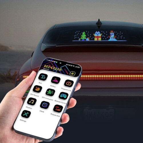 Dynamic Devil Eye LED Lights for Trucks and Cars, Large Flexible Window Screen, Red Ambient Lighting 2