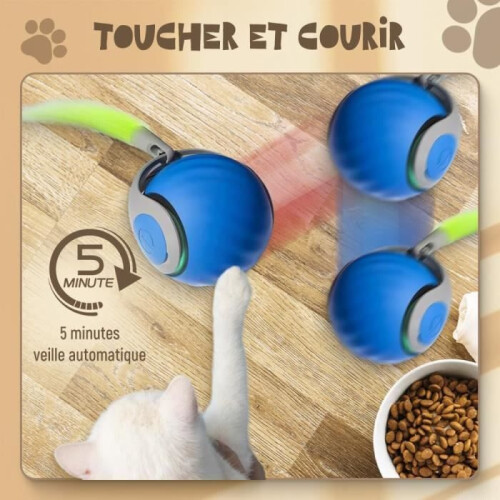 Interactive Cat Toy Moving Ball with Adjustable Speed, Smart Mode, Automatic Chase Toy for Indoor Cats 1