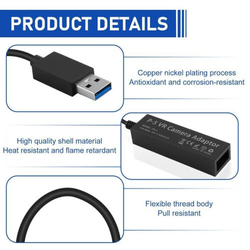 PS5 VR Camera Adapter Cable, PS4 V1 V2 Camera Converter for PSVR, Compatible with PlayStation 5 Console 2