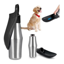 Waterfles voor honden, 750 ml, 180 opvouwbaar, roestvrij staal, lekvrij, draagbare reisdispenser