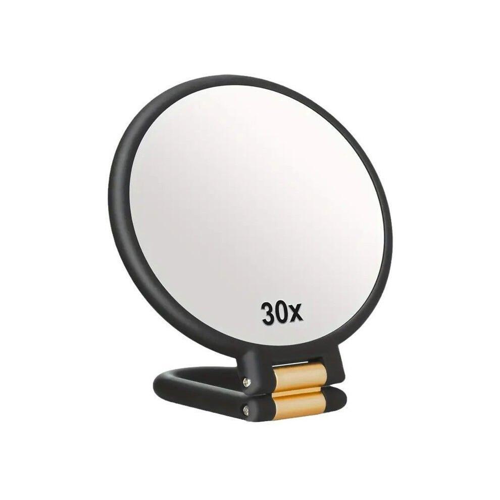 30x Magnifying Handheld Mirror, Double-Sided 1x/30x Makeup Mirror with Handle, Portable Travel Mirror