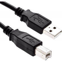 Cavo USB AB nero da 1,8 m per stampanti HP, compatibile con Deskjet, Photosmart, LaserJet, Officejet e Inkjet Mod.