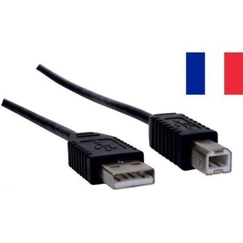 Καλώδιο εκτυπωτή USB 2.0 τύπου AB, μαύρο, 1,5 μ., συμβατό με εκτυπωτές Epson, Canon, HP και