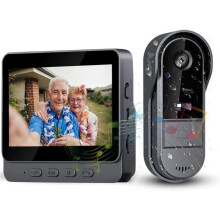 Waterdichte draadloze buitendeurbel met 4,3 inch 1080p IPS-scherm, IP69-camera en tweeweg audio-video-intercom.