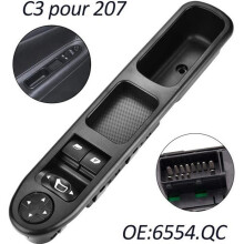 Interruptor de elevalunas eléctrico delantero izquierdo 6554.QC para 207, botón de control del elevalunas eléctrico del lado del conduc